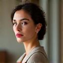 Elegant female stylist looking thoughtful.