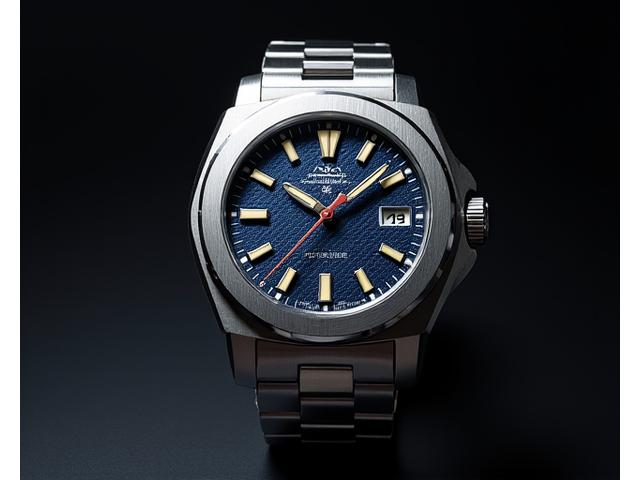 A robust steel sports watch from the 1970s with an integrated bracelet and a distinctive geometric case design.